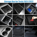适用于特斯拉 Model 3 2022 款 Model Y 2023 款储物盒中控扶手隐藏式杯架内饰收纳汽车配件