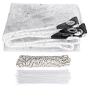 Transparent Waterproof Tarpaulin PVC Tarps Transparent Vinyl Canopy Outdoor Veranda Tent Heavy Duty Windproof Protective Cover