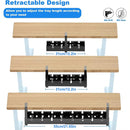 Under Desk Cable Management Tray Retractable Black, No Drill Clamp-On Cord Organizer Rack, Adjustable 31-55cm Carbon Steel Wire Storage Holder for Office Home, Large Capacity Cable Tray for Power Strips, Easy Assemble, Durabl