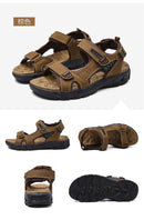 New Fashion Summer Leisure Men Shoes Beach Sandals High Quality Genuine Leather Sandals Soft Large Size Men's Sandals Size 38-48