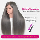 New Female Mannequin Training Doll Head With 70% Real Hair For Hairsyles Hairdressing Cosmetology Dolls Head With Stand Tripod