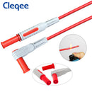 Cleqee P1308B 18件套测试线套件 4毫米香蕉插头转测试钩电缆 可替换万用表表笔测试线探头 鳄鱼夹