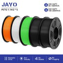 JAYO petg 3d printer filaments PETG 5Rolls 1.75mm Mixed Color Bubble Free FDM 3D Printer Material for 3d pen refill 1.1kg/1rolls