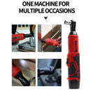LYUWO 12V Cordless Right Angle Electric Wrench 45NM 3/8 Inch Ratchet Wrench Disassembly Nut Car Maintenance Tool With 4 Sockets