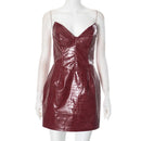 The Mirabelle | Strapless Faux-Leather Party Mini Dress