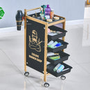 欧式沙龙手推车 简约美发工具车 现代美发家具美容院推车 家用带轮多层置物架
