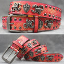 Rivet PU  Leather men's belt Fashion alloy belts Buckle luxury brand jeans belts for men business belt female belt