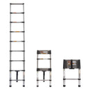 Telescopic Ladder 2.6M-5M Multi-Purpose Steel Extendable Ladder with Anti-Slip Feet,EN131 Sturdy Loft Collapsible for Attic Roof