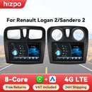Hizpo Android Auto Radio For Renault Logan 2 2012-2019 Sandero 2 2014-2019 4G Car Multimedia GPS 2din Autoradio CarPlay WIFI DSP