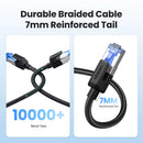 UGREEN CAT8 网线 40Gbps 2000MHz CAT 8 棉质编织网络以太网线缆，适用于笔记本电脑 PS 4 路由器 RJ45 网线