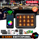 COLIGHT  12/8 Gang Switch Panel with App Control Turn On/Off Multifunction 12V 24V Switch Panel for Truck Car Boat Truck RV SUV