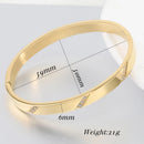 VQYSKO Beveled Three Zircon Bracelet Stainless Steel Clasp Bracelet Women's Jewelry Valentine's Day Gift Give For Her