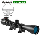 瞄准镜 3-9x40 步枪狙击镜 红/绿照明光学瞄准镜带支架 密位点 免费十字线