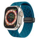 Silicone Bracelet Correa For Apple Watch Ultra band 46mm 49mm 45mm 44mm 42mm 40mm 41mm Magnetic Strap iWatch Series 10 9 8 SE 7