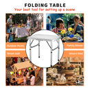 Klappbarer Campingtisch Outdoor Indoor Garten Balkon Markt Küche Arbeitstisch Verstellbar Weiß Tragbarer Picknicktisch 60x45 cm