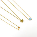ASONSTEEL Vintage Small Tiny Moon Star Cross Pendant Necklace For Women Teenagers Stainless Steel Hypoallergenic Delicate Choker