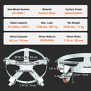 SucceBuy 1250lbs Drum Dolly Cart 55 Gallon Caddy Barrel Dolly Hand Truck with 5 Swivel Casters Wheel for Warehouse Drum Handling
