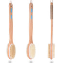 Exfoliating Wooden Body Massage Shower Brush Natural Bristle Bath Brush SPA Woman Man Skin Care Dry Body Brush with Long Handle