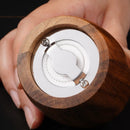 Hand-crank Pepper Grinder,Ceramic Core,Vase/Wine Jar/Sphere Style Spice Pepper Mill,Multi-purpose Salt Shakers,Wooden,BBQ Mill