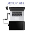 Havapen 3 in 1 cable cb01 compatible with huion kamvas pro 12 / pro13 / pro16, tablet pen monitor replacement cable