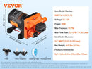 VEVOR 12V 隔膜泵 1.8/3/3.5/5 GPM 3/4/5 腔 40-100 PSI 可调 1/2'' MNPT 端口 适用于房车 游艇 餐车 露营车