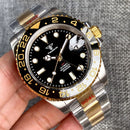 Tandorio Yellow Gold NH34AA GMT Mechanical Men Watch 24 hours Gold Ceramic Insert 20bar Waterproof Luxury Diver Clock Rejor 40mm