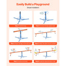 SucceBuy Kids Seesaw 100Lbs Per Seat Sit & Spin Teetertotter with 3 Support Legs for Children Outdoor Playground Equipment