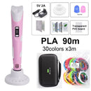 带20/30色PLA耗材的儿童3D打印笔，3D创意玩具儿童礼物，带便携包