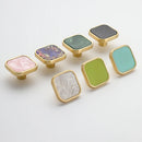 Handles Drawer Cabinet Furniture Kitchen Handles for Cabinet Knob Door Drawer Furniture Kitchen Knob Four-Leaf Clover Square