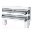 ABS Material Wall Mounted Kitchen Cling Film Dispenser with Cutter, Cling Film Aluminum Foil Roll Holder Paper Towel Holder Grey