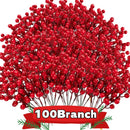 Wholesale Artificial Red Berries Stem Christmas Red Holly Berry Stamen Fake Flowers Plants Ornaments New Year Party Home Decor