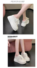 9.5cm Increasing Height Women Slippers 2024New Summer Autumn Canvas Mules Shoes Ladies Round Toe High Wedge Platform Slides Shoe