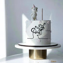 2023 New Baby's Happy Birthday Party Cake Topper Gold Cartoon Acrylic Cake Toppers for Baby Shower Cake gift Dessert Decoration
