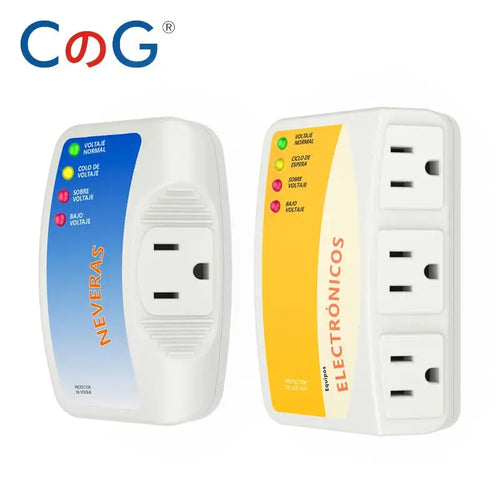 CG 单/三孔电源电涌保护器 120V 10/12A 家用电器电压骤降保护插座 适用于电脑/电视/冰箱