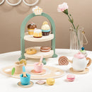 Wooden Ice Cream Montessori Toddler Toys Kitchen Pretend Play Food Coffee Maker Toy Set Accessories for Children Gifts Ages 3+