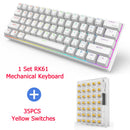 RK61 Wireless Mechanical Keyboard, Bluetooth5.0/2.4Ghz/Wired Tri-Mode Gaming Keyboard, 60% RGB Hot Swappable Gamer Keyboard