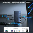 Acasis 40Gbps 21-in-1 USB-C Docking Station| Max 90W Output 8K 60HZ TF SD 4.0 |USB-C Hub for Video Editing & Pro Workstation