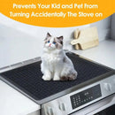 Premium 28"X20" Silicone Stove Top Cover Mat Heat Resistant Glass Cooktop Protector Multi Purpose Black Pad For RV Range Dish Drying Under Sink Pet Feeding Kitchen Storage Ideal Housewarming Gift