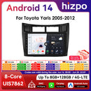 Hizpo 2Din 9英寸 CarPlay Android Auto 丰田雅力士 2005-2012 汽车收音机 导航GPS RDS DSP BT 4G SWC UI7862 主机