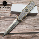 Quick-Open Tactical Folding Knife with 5CR15MOV Blade, Stainless Steel Handle & Waist Clip - Perfect for Outdoor Rescue & EDC