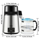 SucceBuy 4L Water Distiller Purifier Filter Dispenser Drinking Bottle Softener Temp Display Overheat Protection Home Appliance