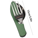 Cutlery Set Stainless Steel Cutlery Household Tableware Multifunctional Knife Sports Saucepan Foldable Camping Gear Spoon Bar