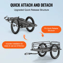 SucceBuy 275 lbs Bike Cargo Trailer Bicycle Wagon Cart Foldable Compact Storage with Universal Hitch 20" Wheels fits Most Bike