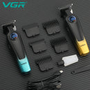 VGR V-996 男士专业理发器，带 DLC 刀片，7000 RPM，LED 显示屏，理发店无绳专业修剪器