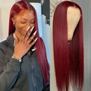 Burgundy 13x4 HD Lace Frontal Human Hair Wig Straight wig 13x6 Lace Front Human Hair Wigs For Women 99J Colored 200 High Density