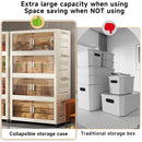 3/4-layer Stackable Storage Bins Storage Box with Lid Collapsible Storage Cabinet Organizers with Wheels for Shoes Home Office