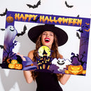 1set Happy Halloween Photo Booth Props Paper Frame Theme Party Decor Supplies Halloween Party Activity Home DIY Photography prop