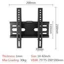 Universal Fixed TV Wall Mount Bracket  for Most 14-42" LED, LCD Plasma TVs Space Saving Tilts  Monitor stand Max VESA 200X200mm