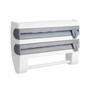 ABS Material Wall Mounted Kitchen Cling Film Dispenser with Cutter, Cling Film Aluminum Foil Roll Holder Paper Towel Holder Grey