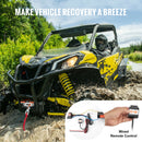 SucceBuy 3500lbs Electric Winch ATV/UTV Wired Car Winch with 39 ft Synthetic Rope Aluminum IP55 Waterproof for Towing Boat Truck